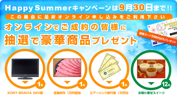 Happy Summer�L�����y�[���@���I�ō��؏��i�v���[���g