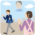 父親が不慮の事故で帰らぬ人に、のイラスト