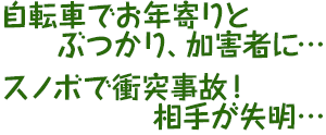 自転車でお年寄りとぶつかり、加害者に・・・スノボで衝突事故!相手が失明・・・